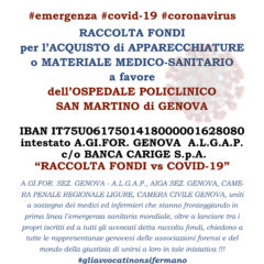 Raccolta fondi AIGA Genova per l’Ospedale Policlinico San Martino di Genova