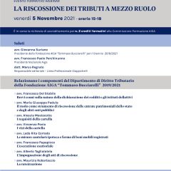 La riscossione dei tributi a mezzo ruolo (piattaforma ZOOM, 5 novembre 2021)